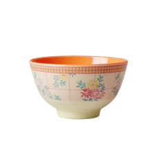 Embroidered Flower Print Small Melamine Bowl Rice DK